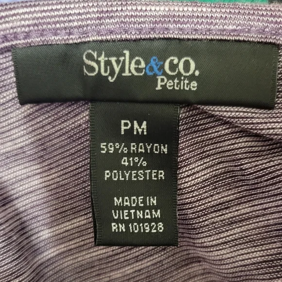 Style & Co Women's Purple Paisley Sequin Top Size Petite Medium - Picture 5 of 5